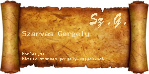 Szarvas Gergely névjegykártya
