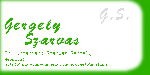 gergely szarvas business card